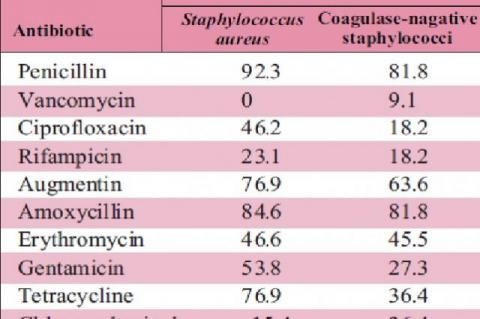 Antibiotic resistance pattern of methicillin resistant