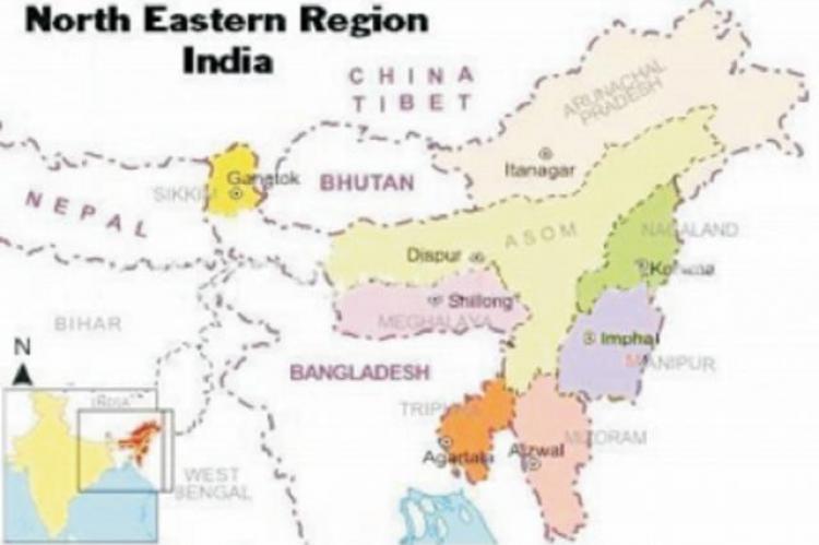 Map of North East India